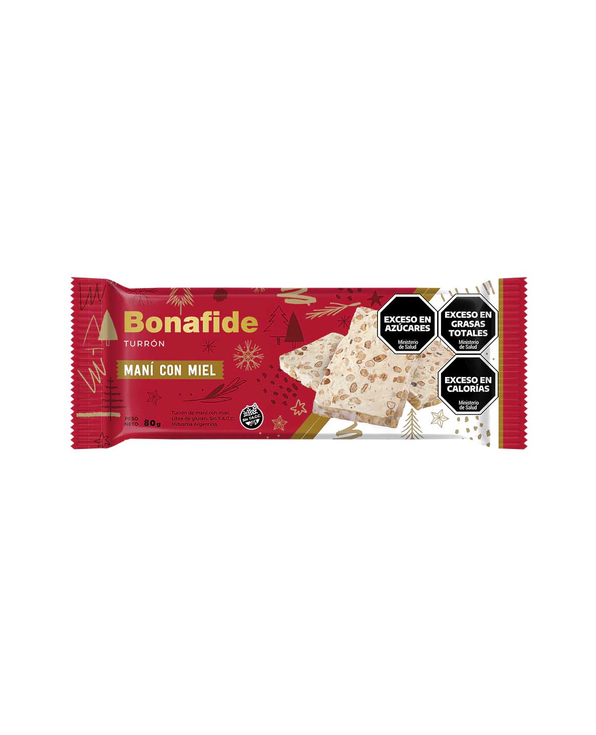Turrón Bonafide Maní Con Miel x 80 Gr